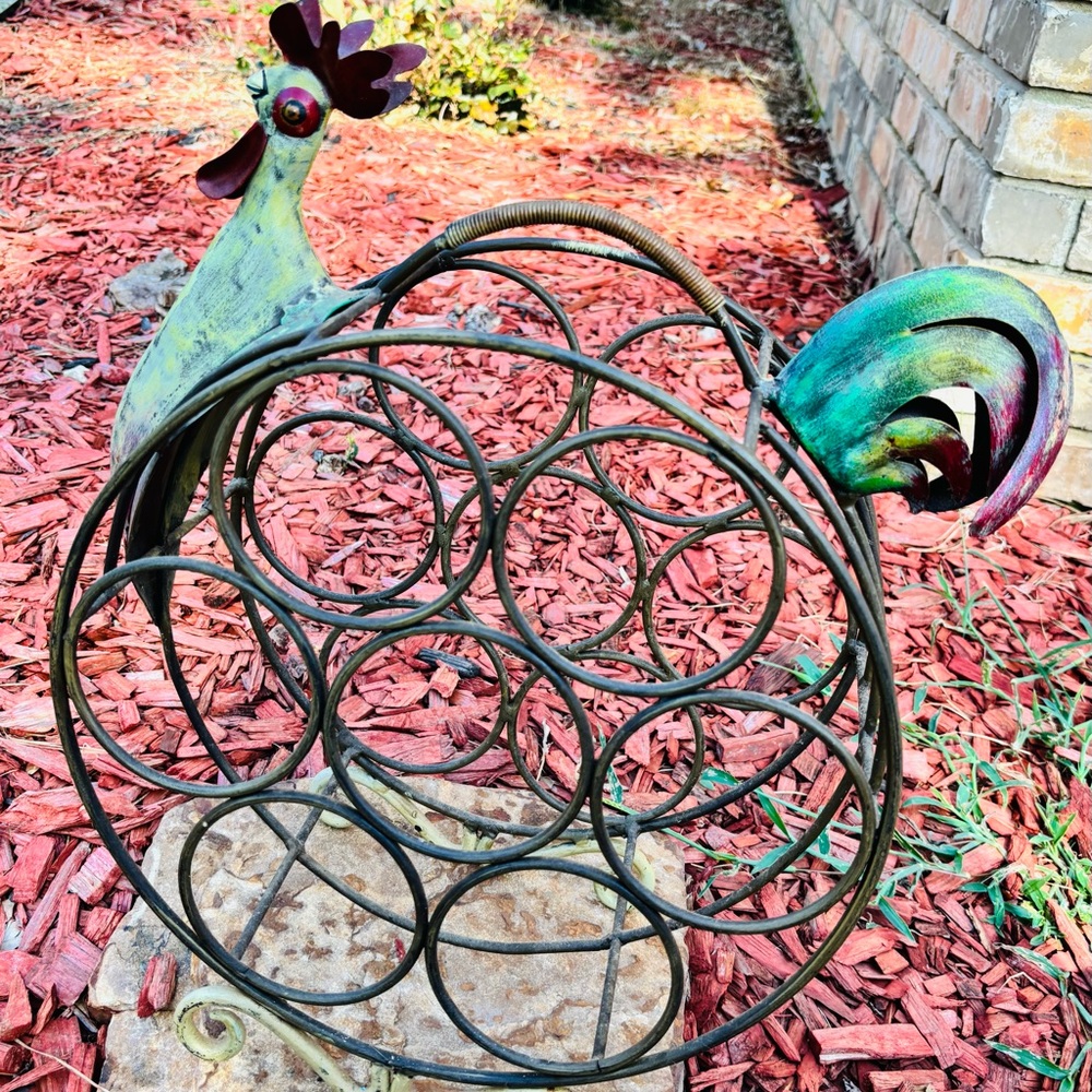 Colorful Rooster Wine Rack